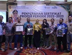 PT BRE Terima Sertifikat Penghargaan PROPER Biru Dari Pemrov Kalsel